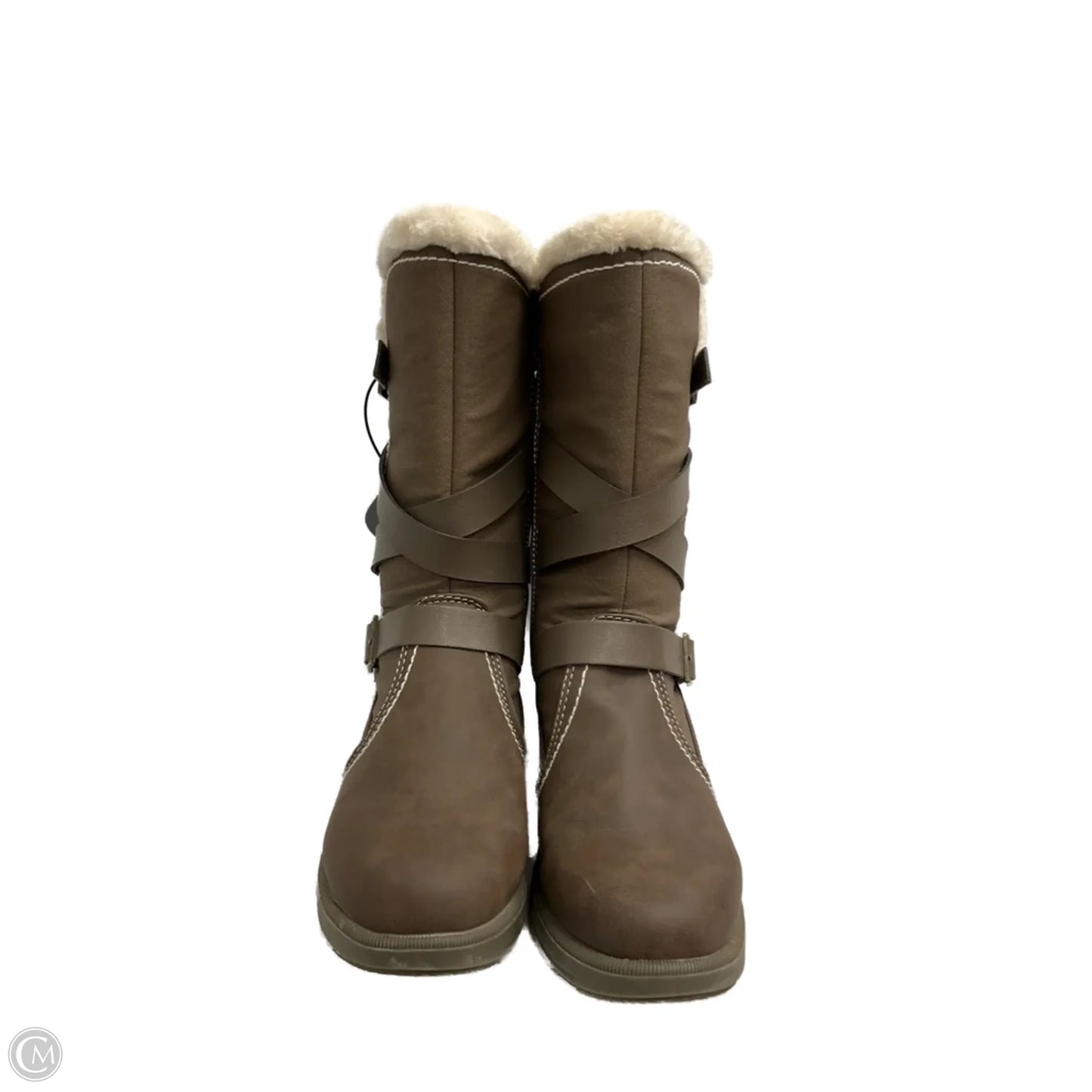Boots Mid-calf Flats By Totes In Brown, Size: 9