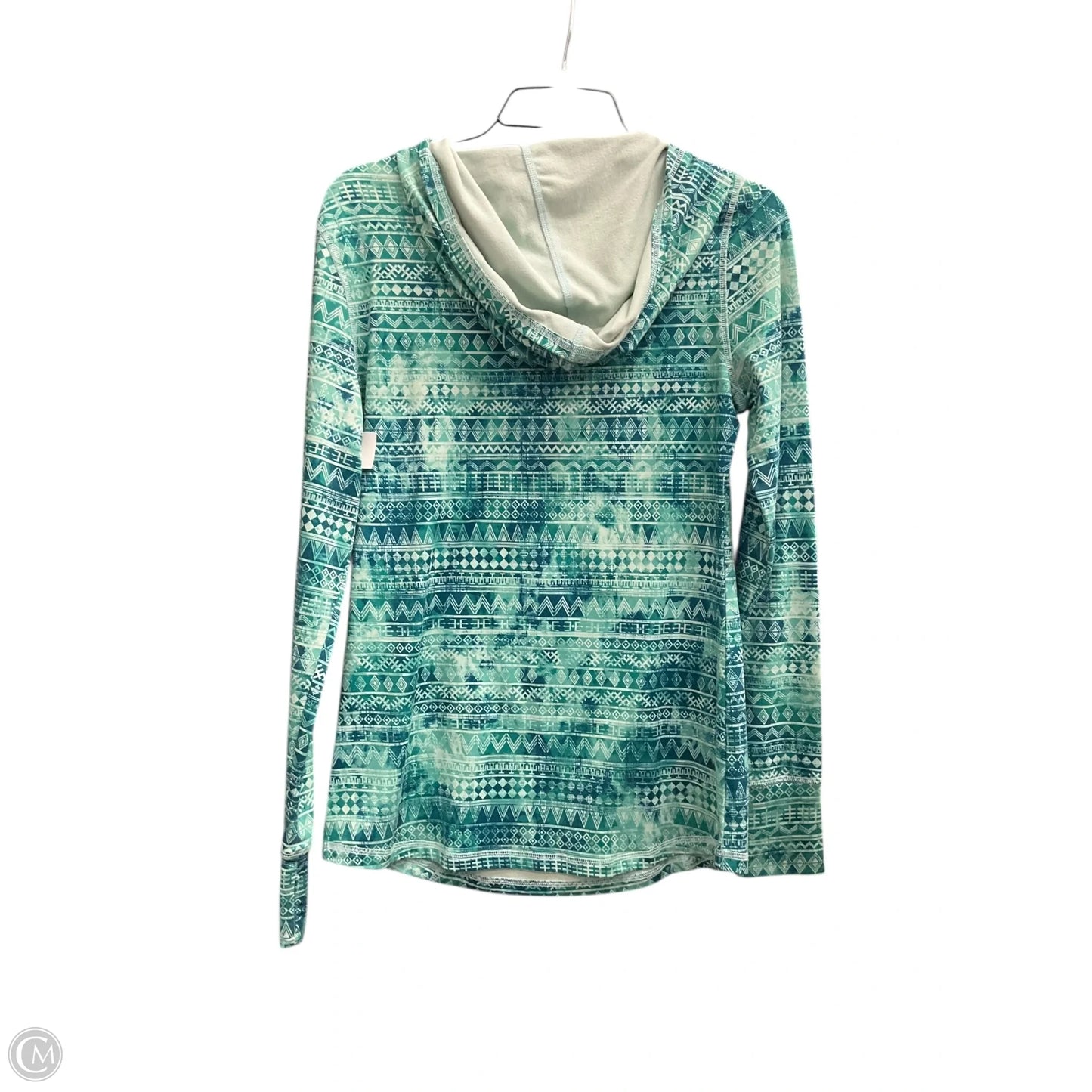 Athletic Top Long Sleeve Hoodie By Exertek In Green, Size: S