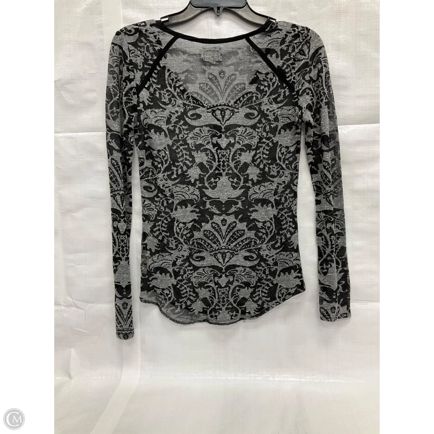 Top Long Sleeve By Free People In Black & Grey, Size: S