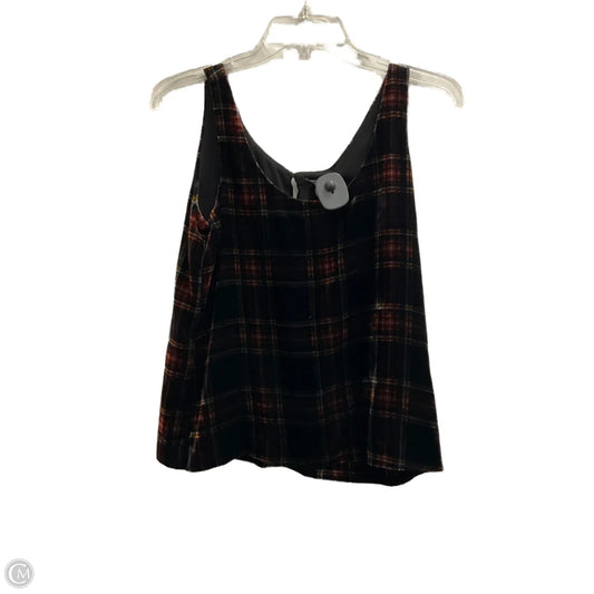 Top Sleeveless By J. Crew In Plaid Pattern, Size: Xs