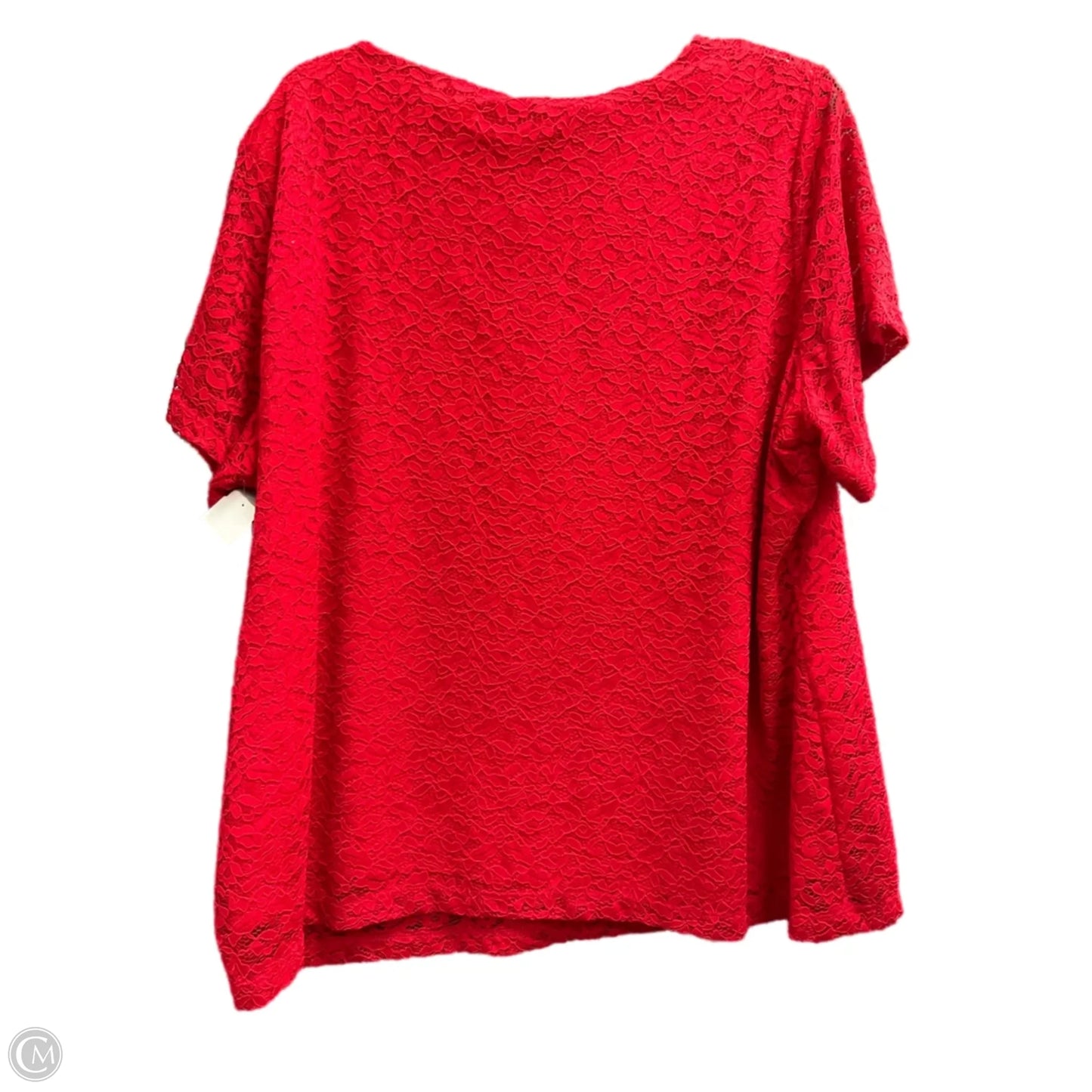 Top Short Sleeve By Calvin Klein In Red, Size: 1x