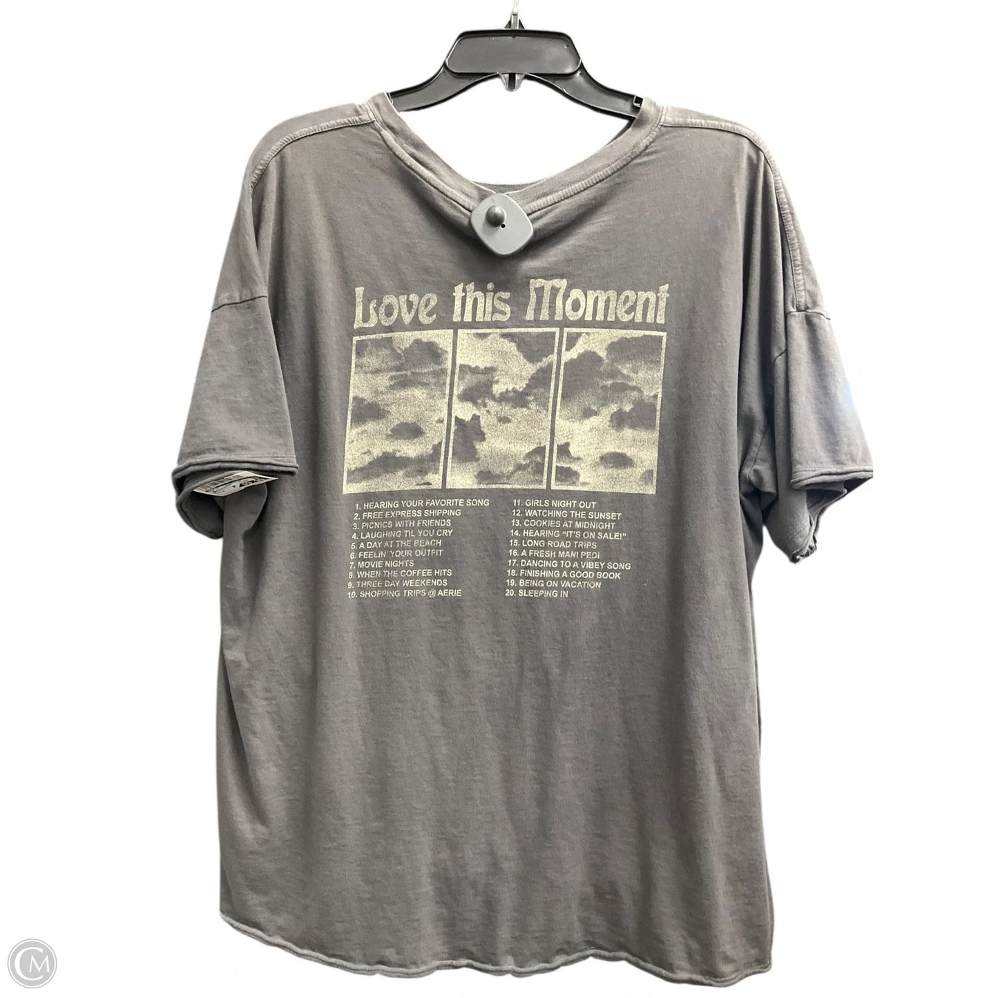 Top Short Sleeve By Aerie In Grey, Size: M