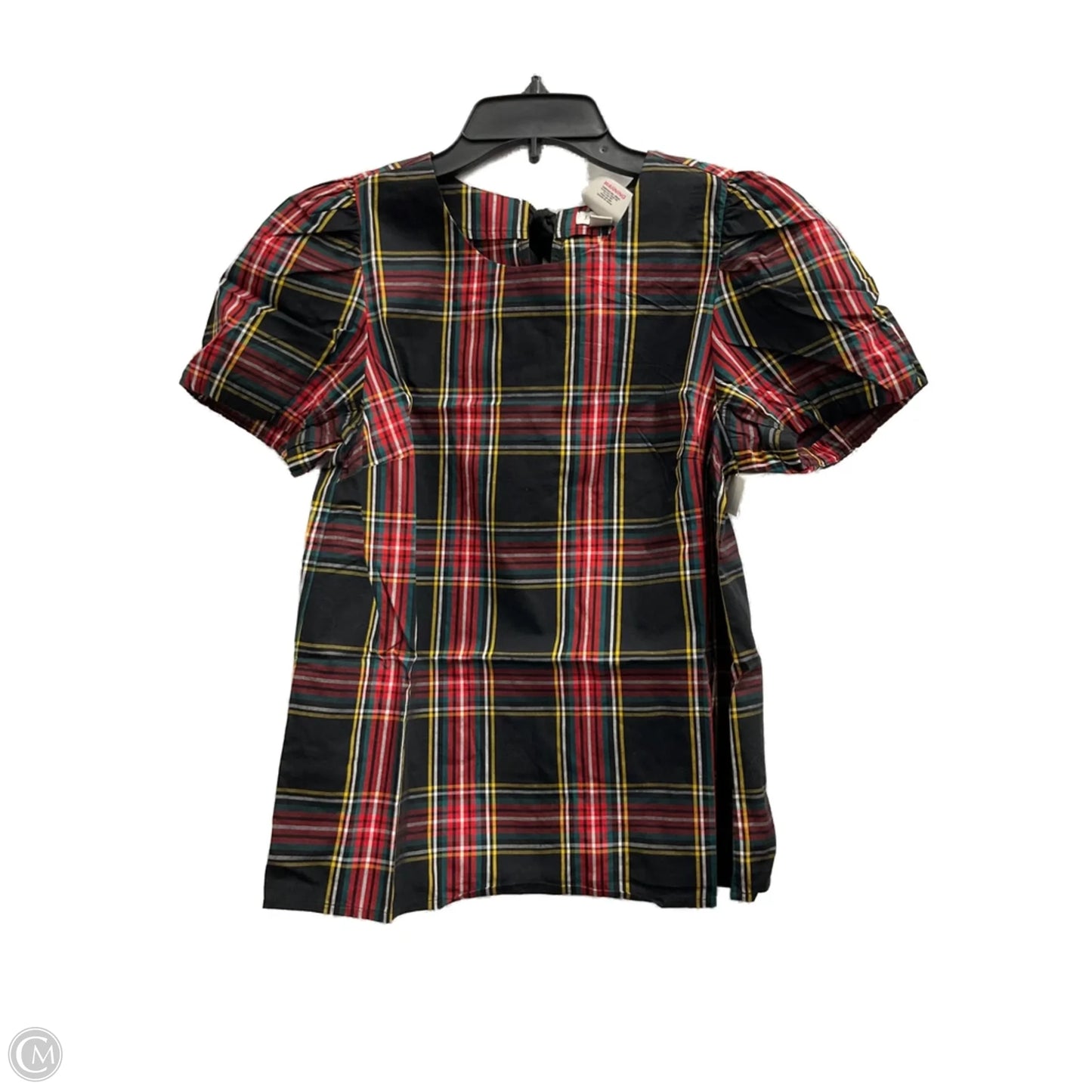Top Short Sleeve By J. Crew In Plaid Pattern, Size: S