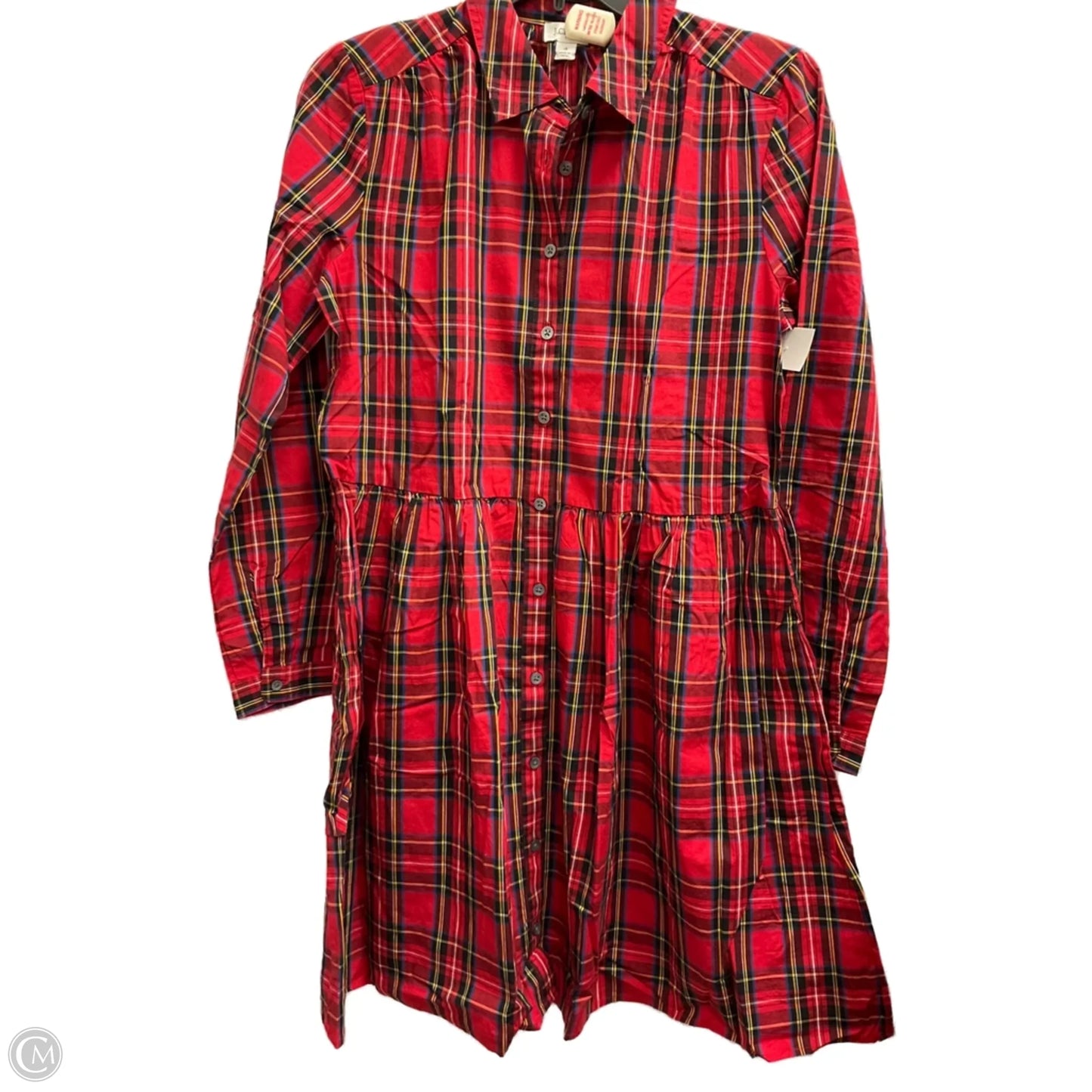 Dress Casual Midi By J. Crew In Plaid Pattern, Size: S