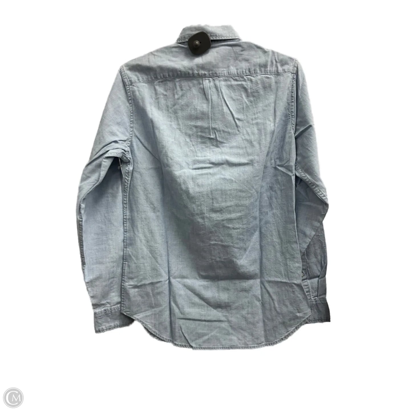 Blouse Long Sleeve By J. Crew In Blue Denim, Size: Xs