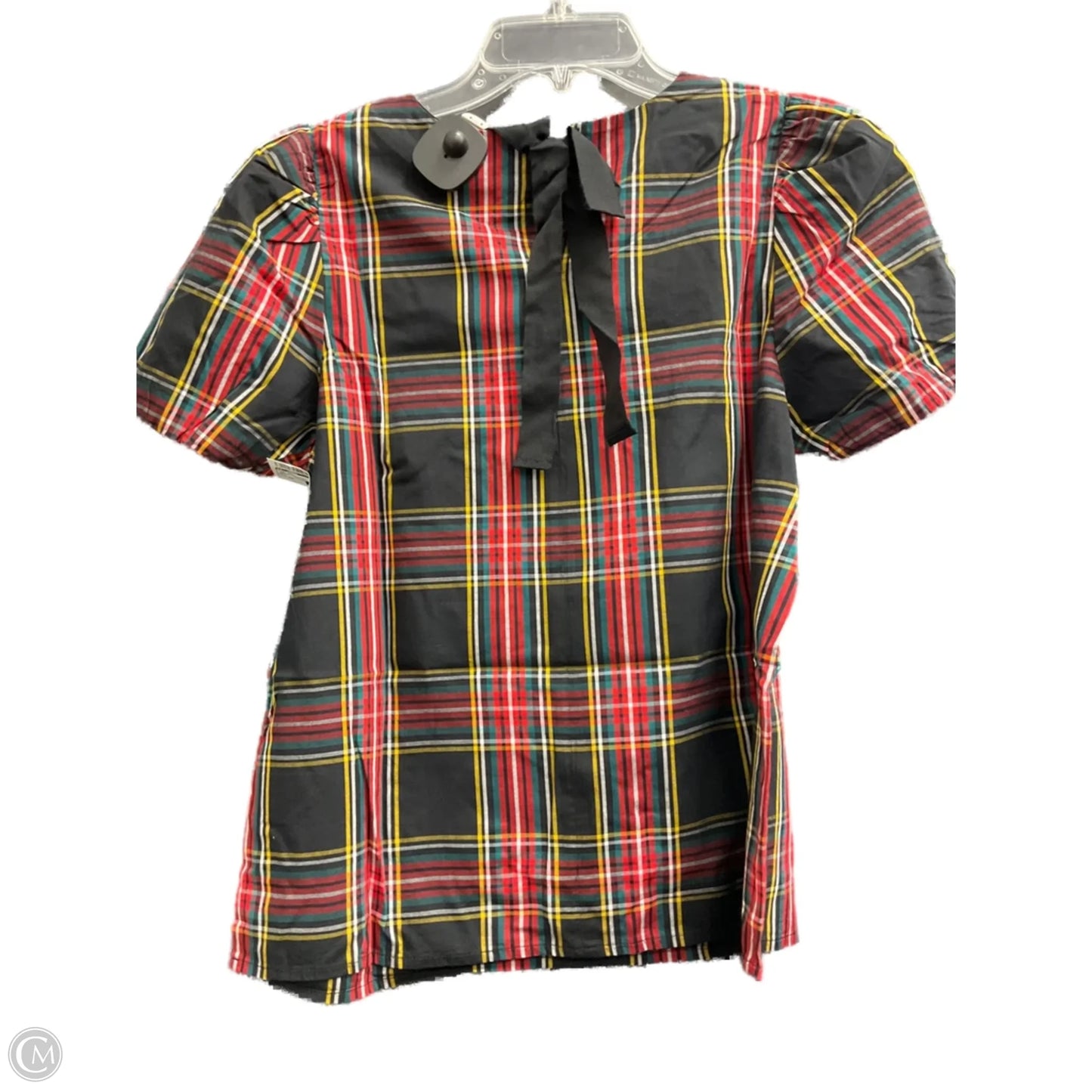 Top Short Sleeve By J. Crew In Plaid Pattern, Size: Xs
