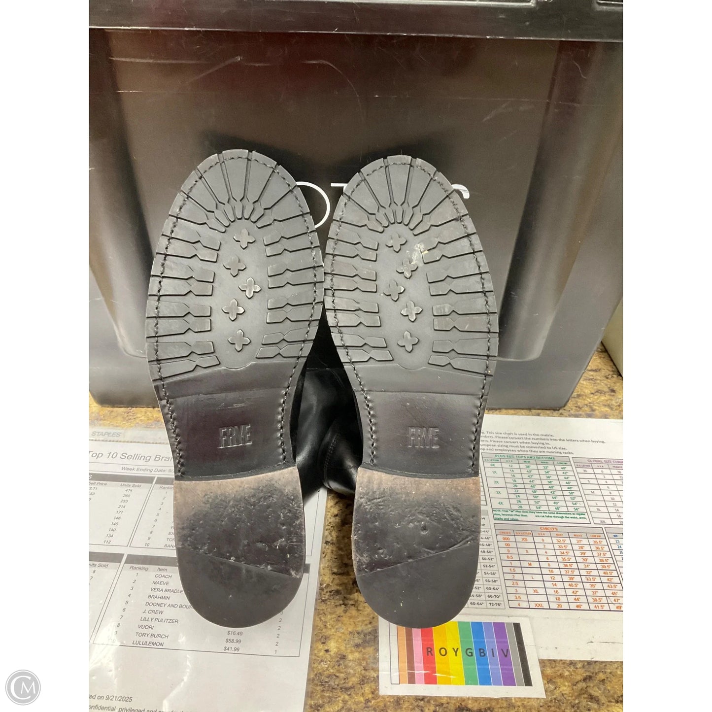 Boots Designer By Frye In Black, Size: 8.5