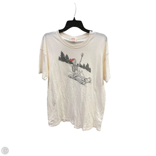 Top Short Sleeve By American Eagle In Cream, Size: Xs
