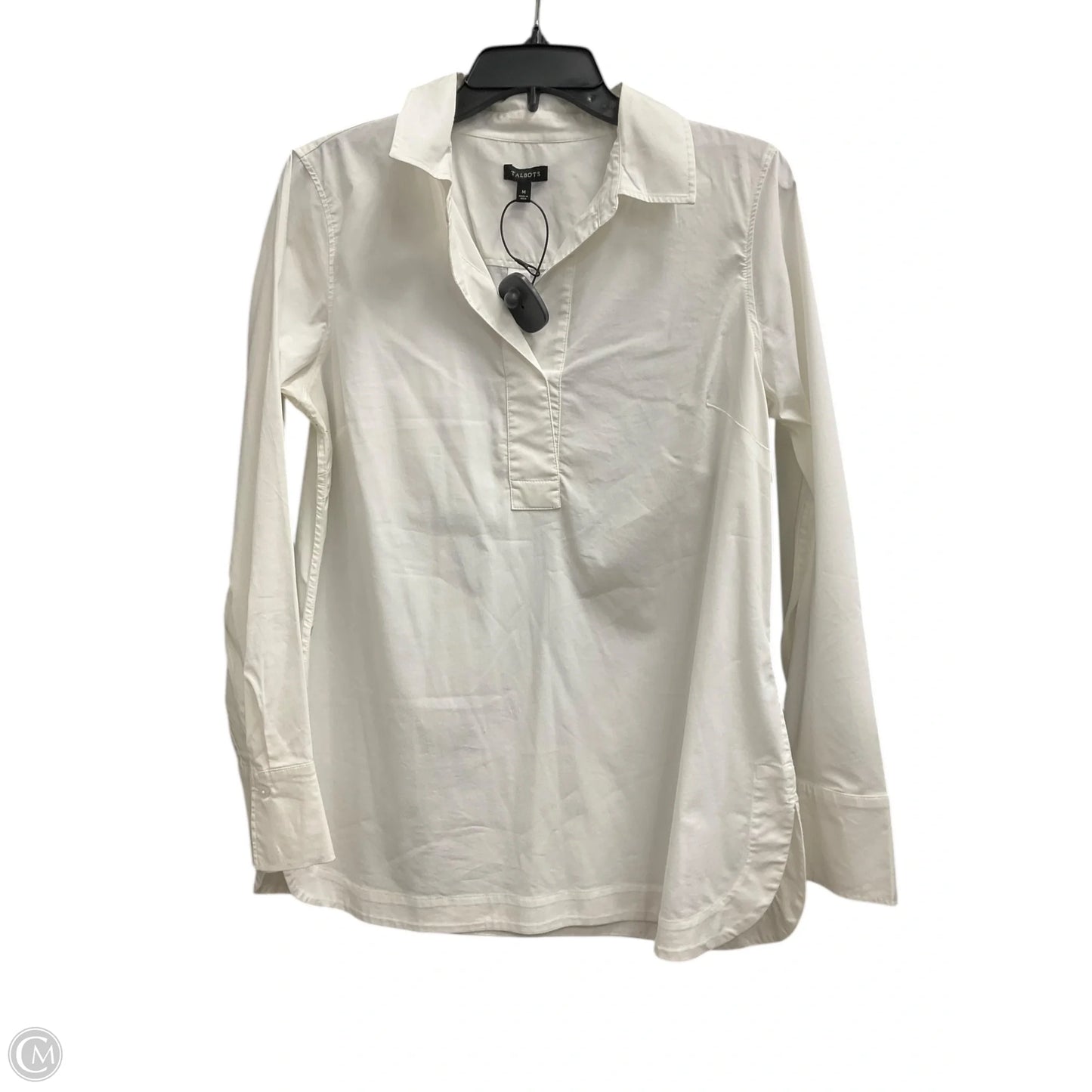 Top Long Sleeve By Talbots In White, Size: M