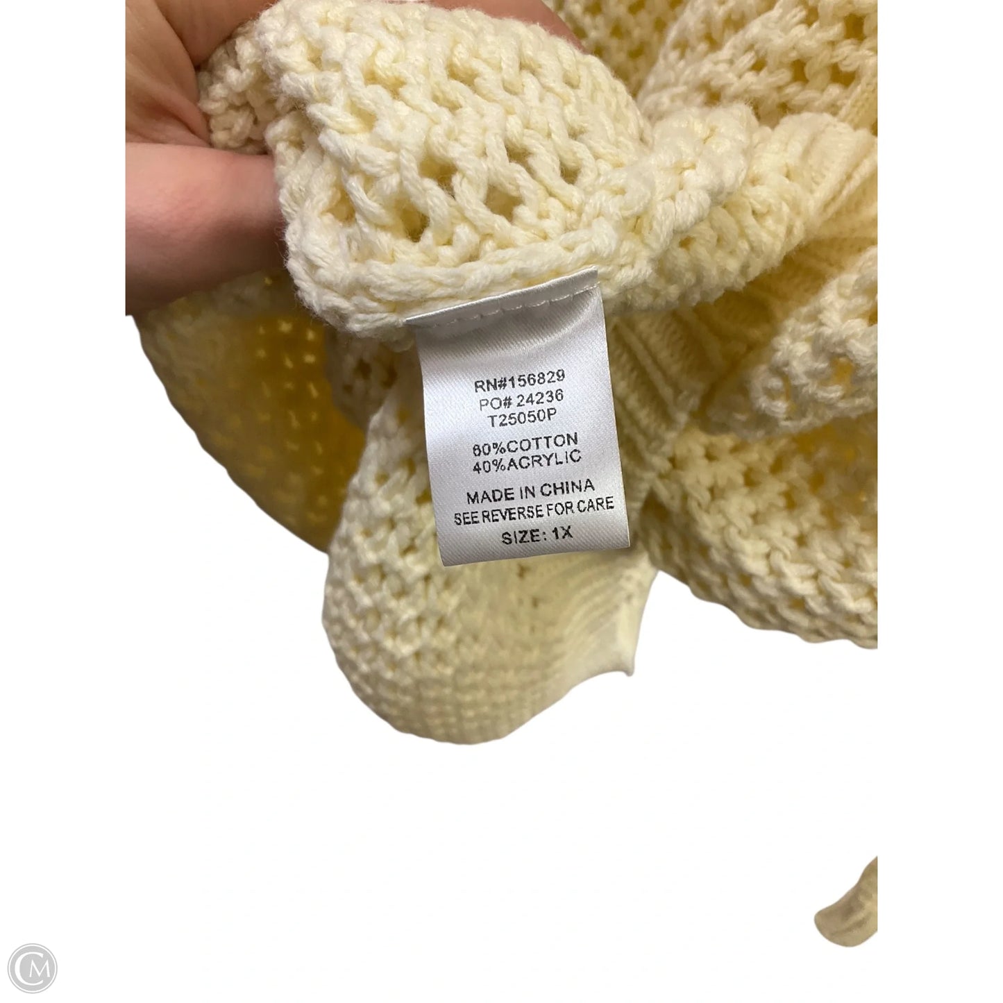 Sweater By White Birch In Cream, Size: 1x