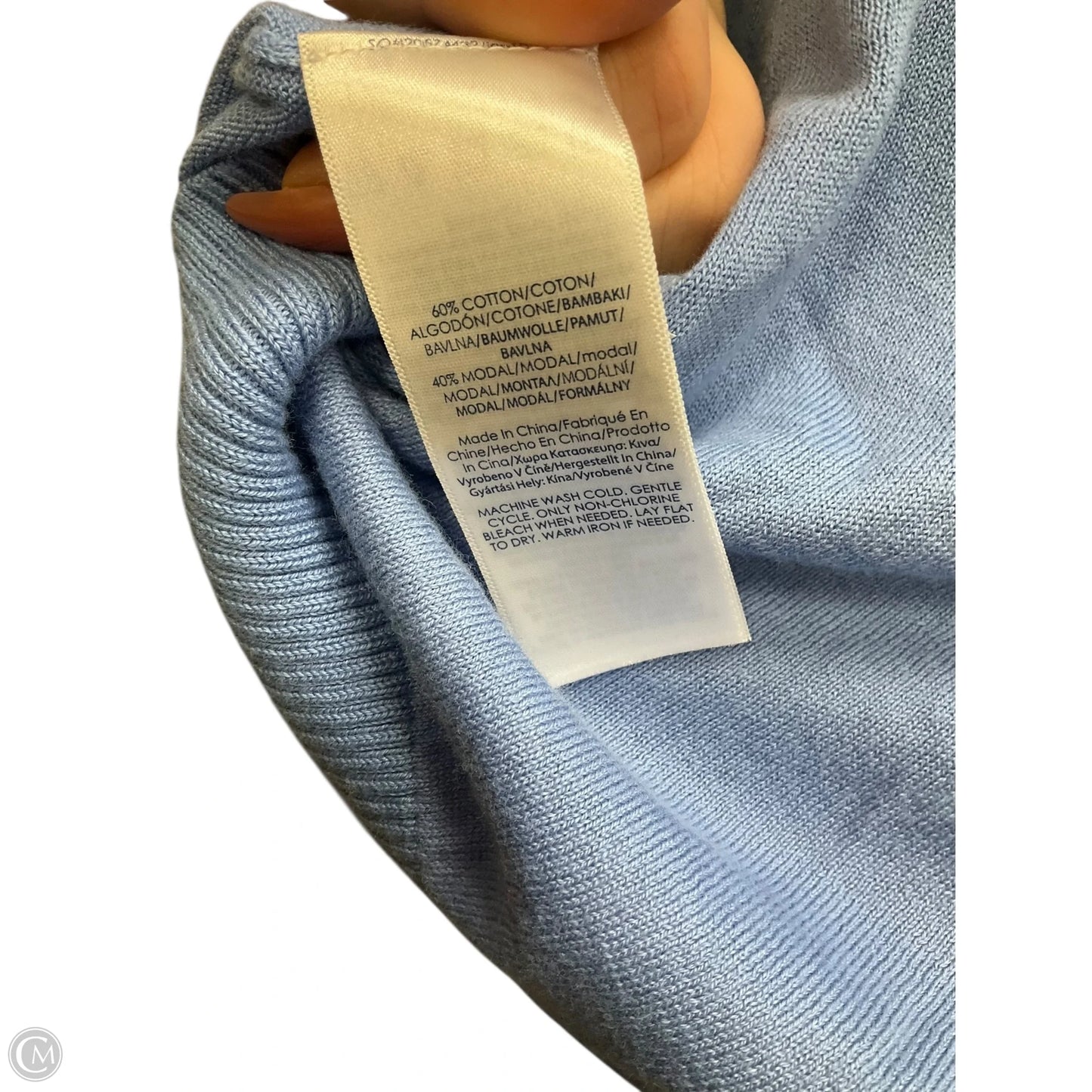 Top Long Sleeve By Chaps In Blue, Size: Xs