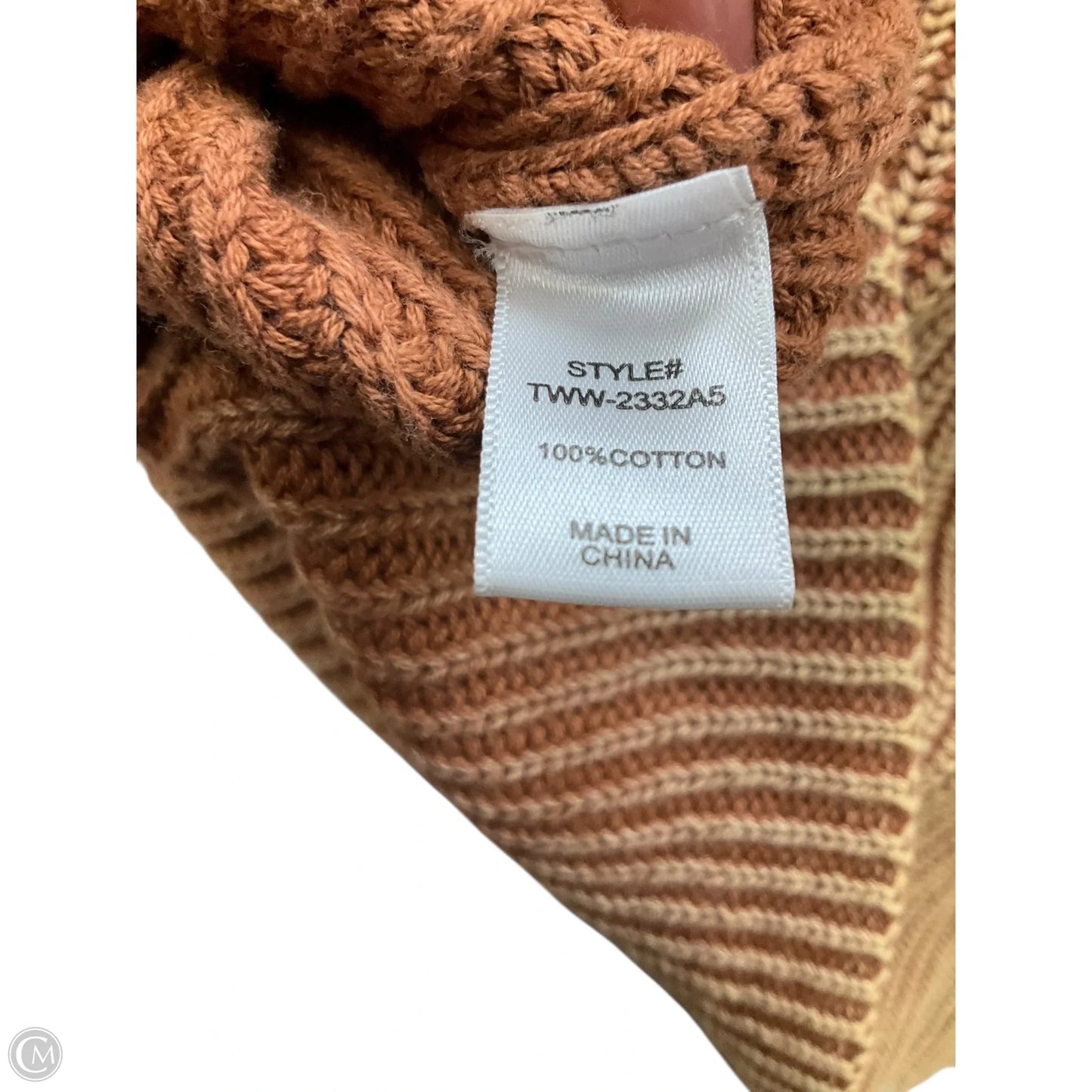 Sweater Short Sleeve By Zenana In Tan, Size: L