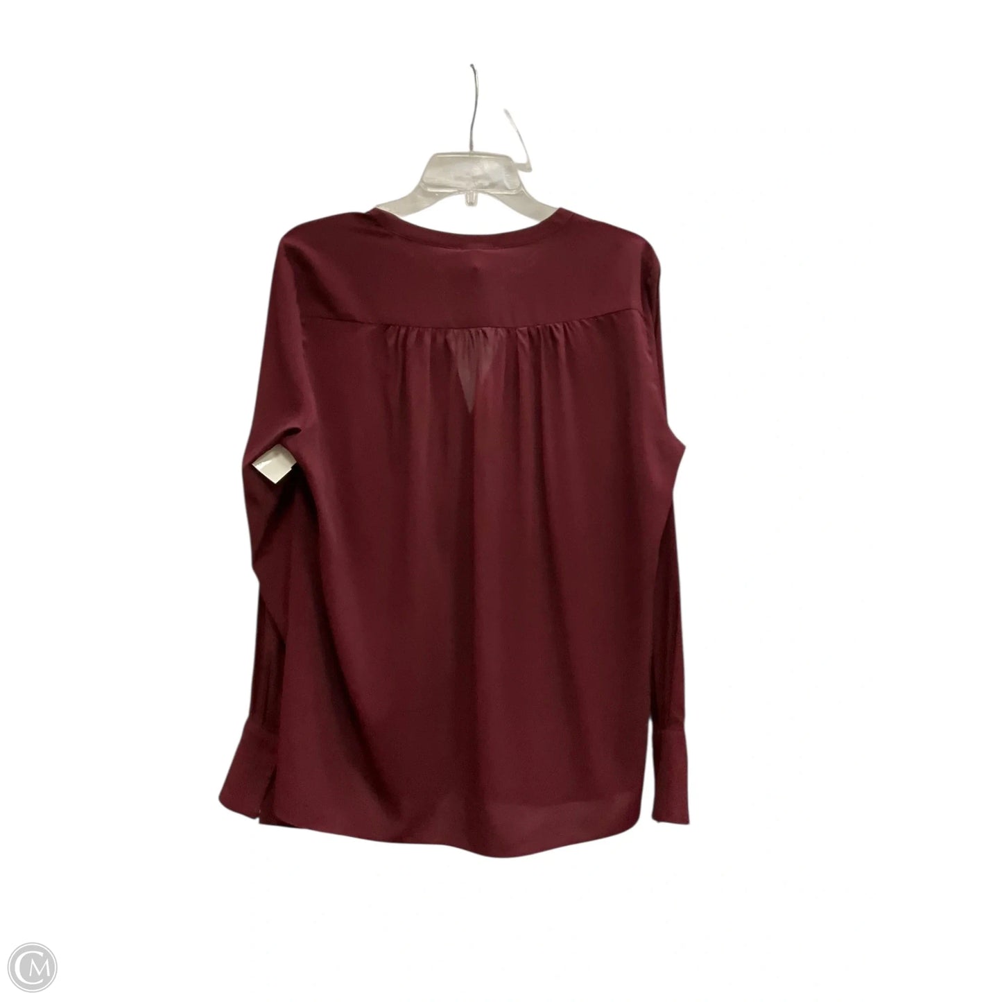 Top Long Sleeve By Calvin Klein In Maroon, Size: L