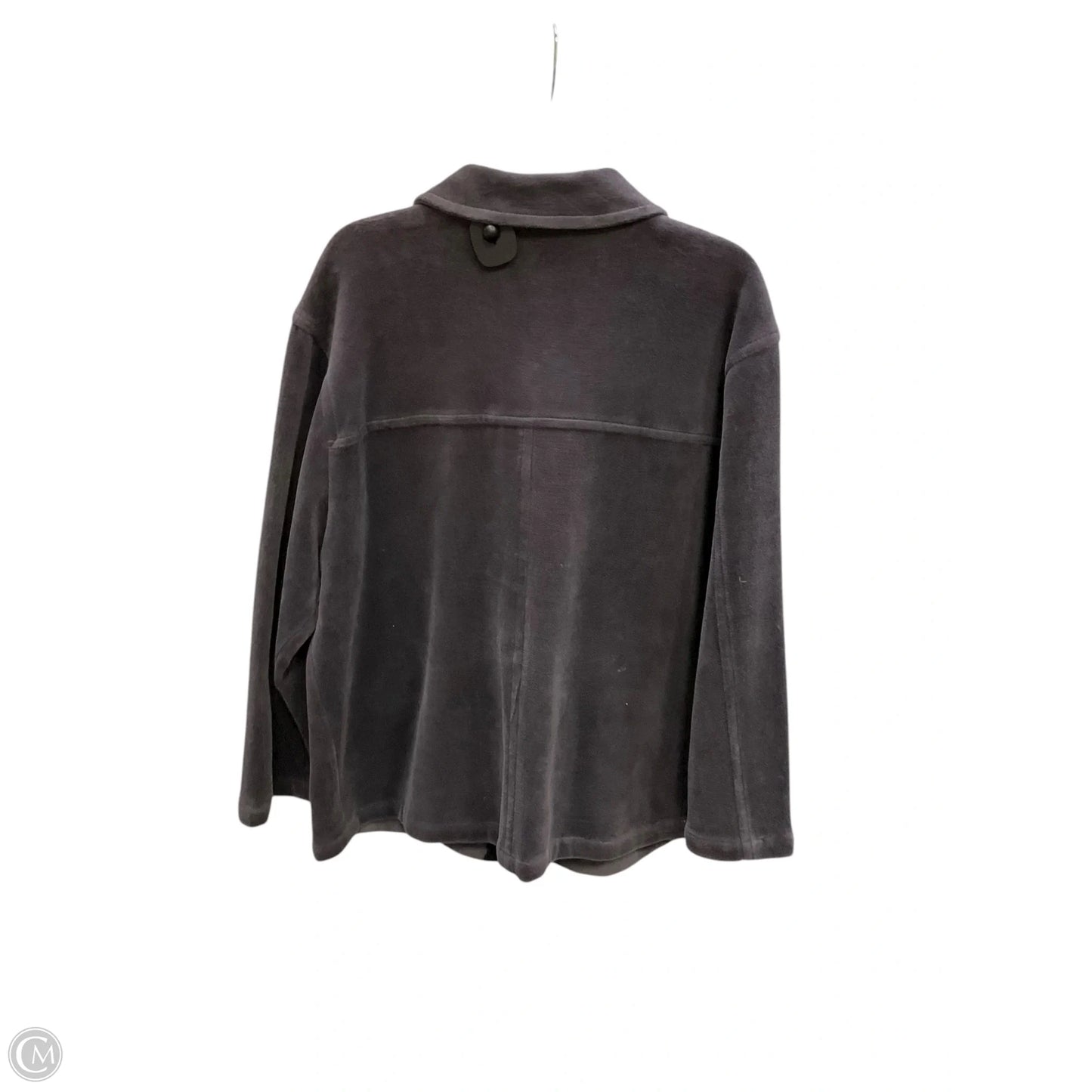 Jacket Shirt By Chicos In Grey, Size: Xl