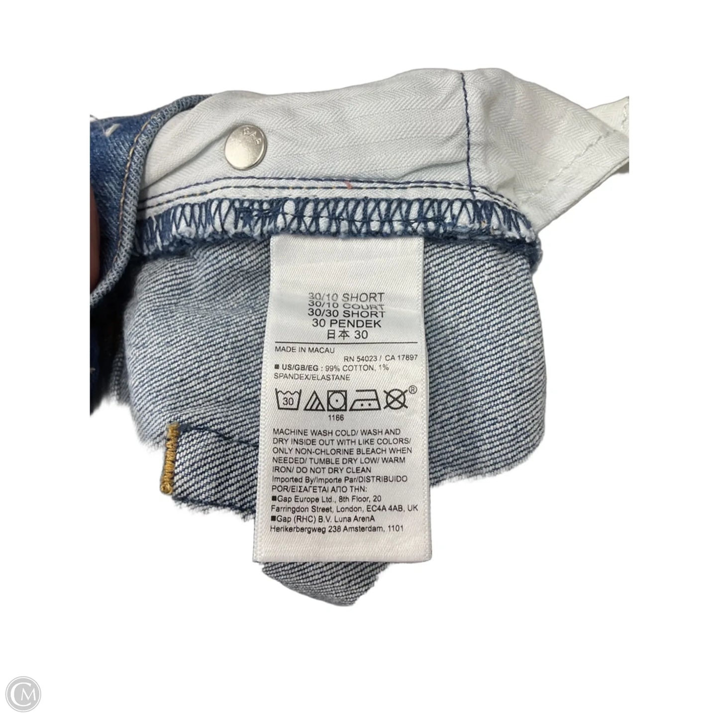 Jeans Straight By Gap In Blue Denim, Size: 10