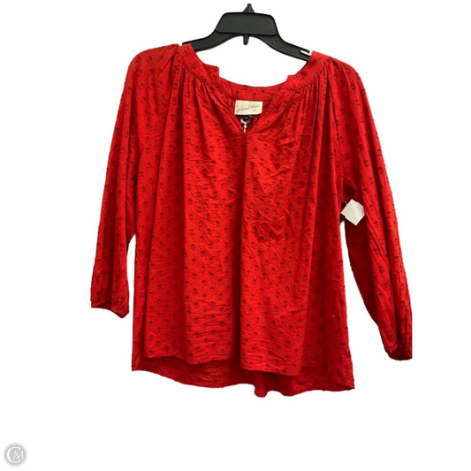 Top Long Sleeve By Universal Thread In Red, Size: S