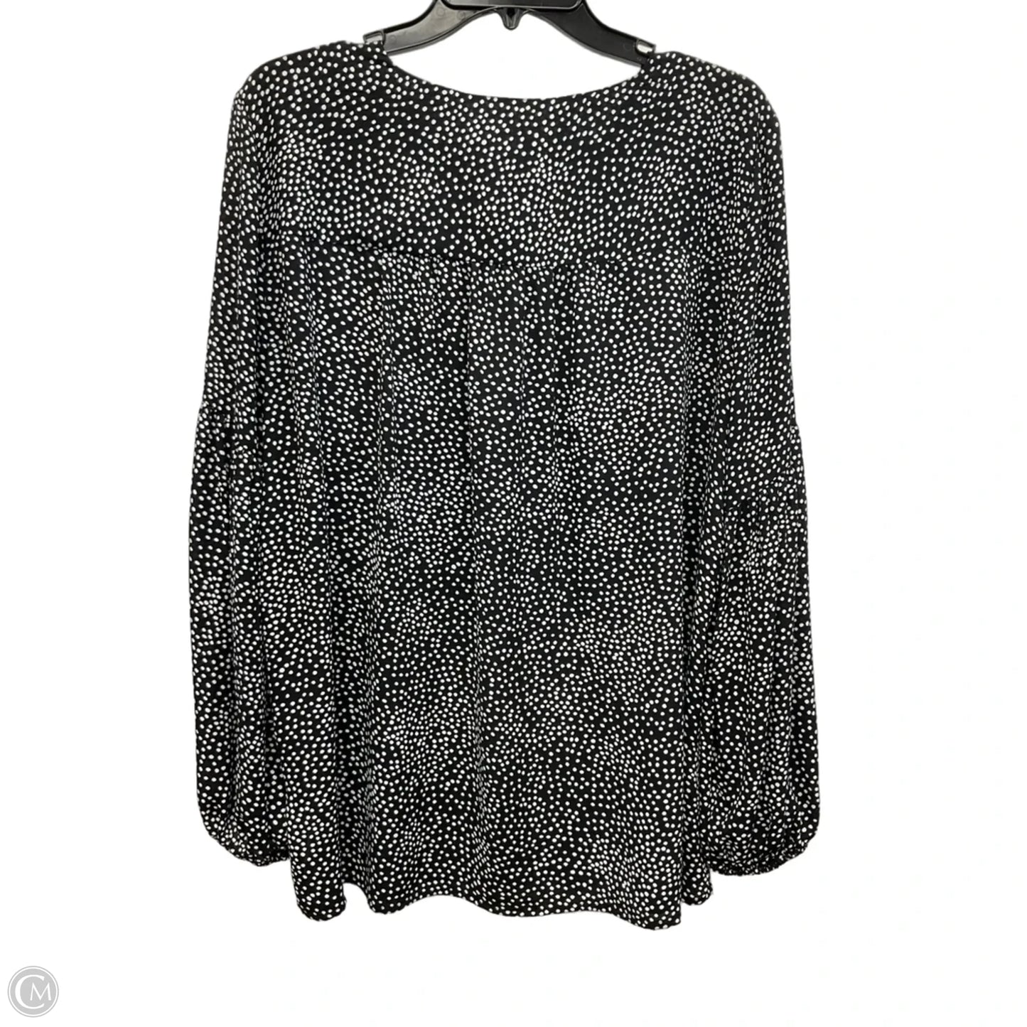 Top Long Sleeve By Loft In Black & White, Size: L