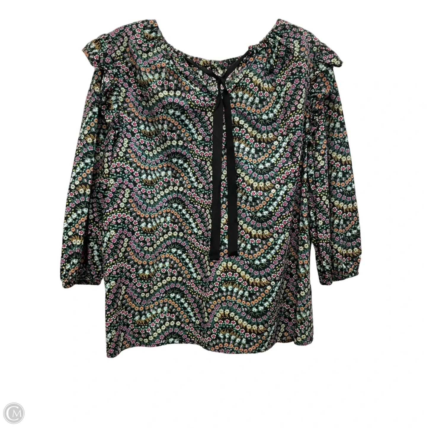 Top Long Sleeve By Loft In Floral Print, Size: L