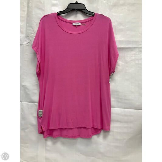 Top Short Sleeve By Calvin Klein In Pink, Size: L