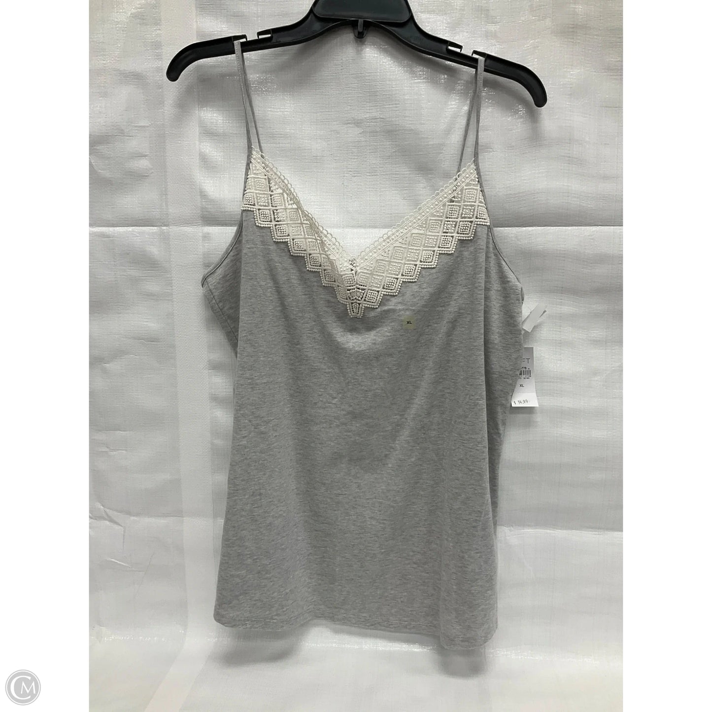 Top Sleeveless By Loft In Grey, Size: L