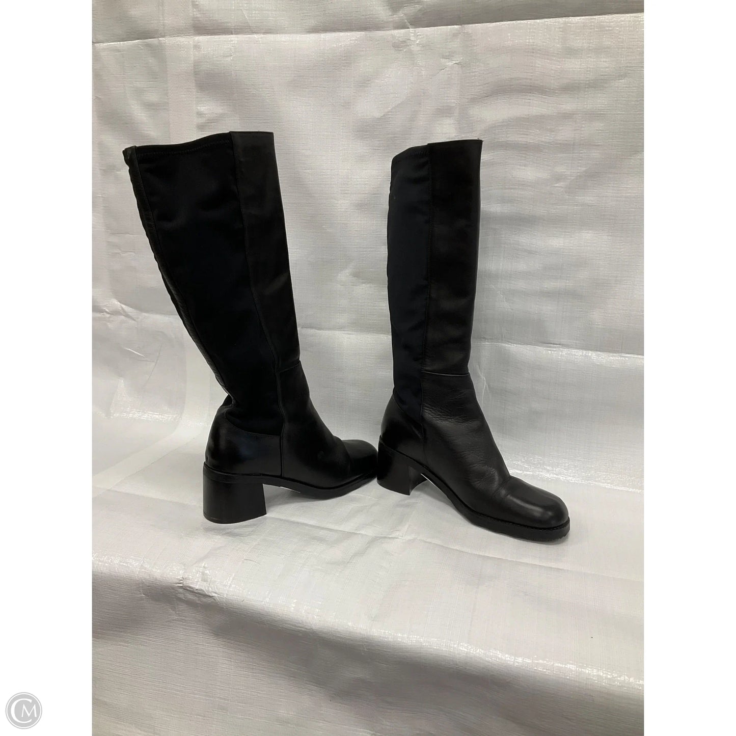 Boots Knee Heels By Clothes Mentor In Black, Size: 7