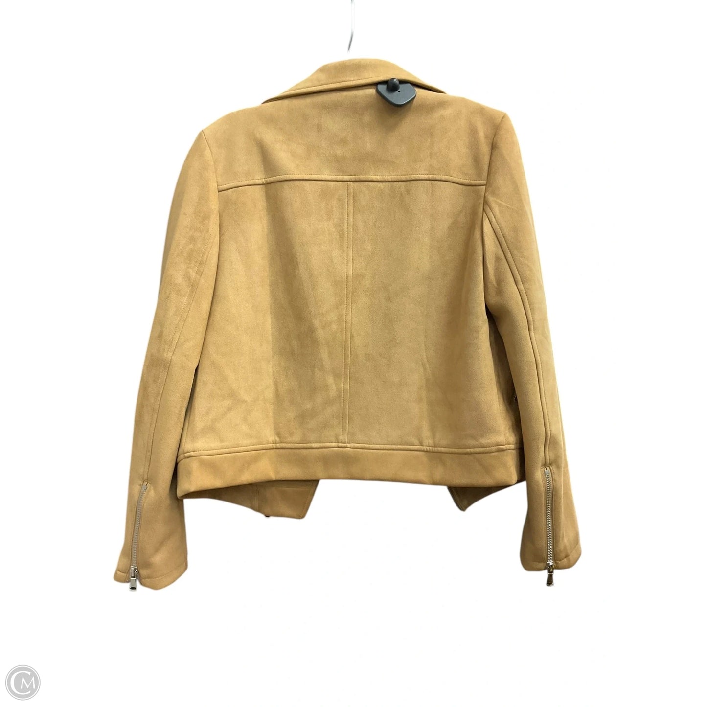 Jacket Moto By Clothes Mentor In Tan, Size: S