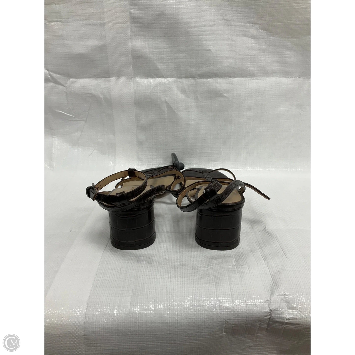 Sandals Heels Block By Ann Taylor In Brown, Size: 9.5