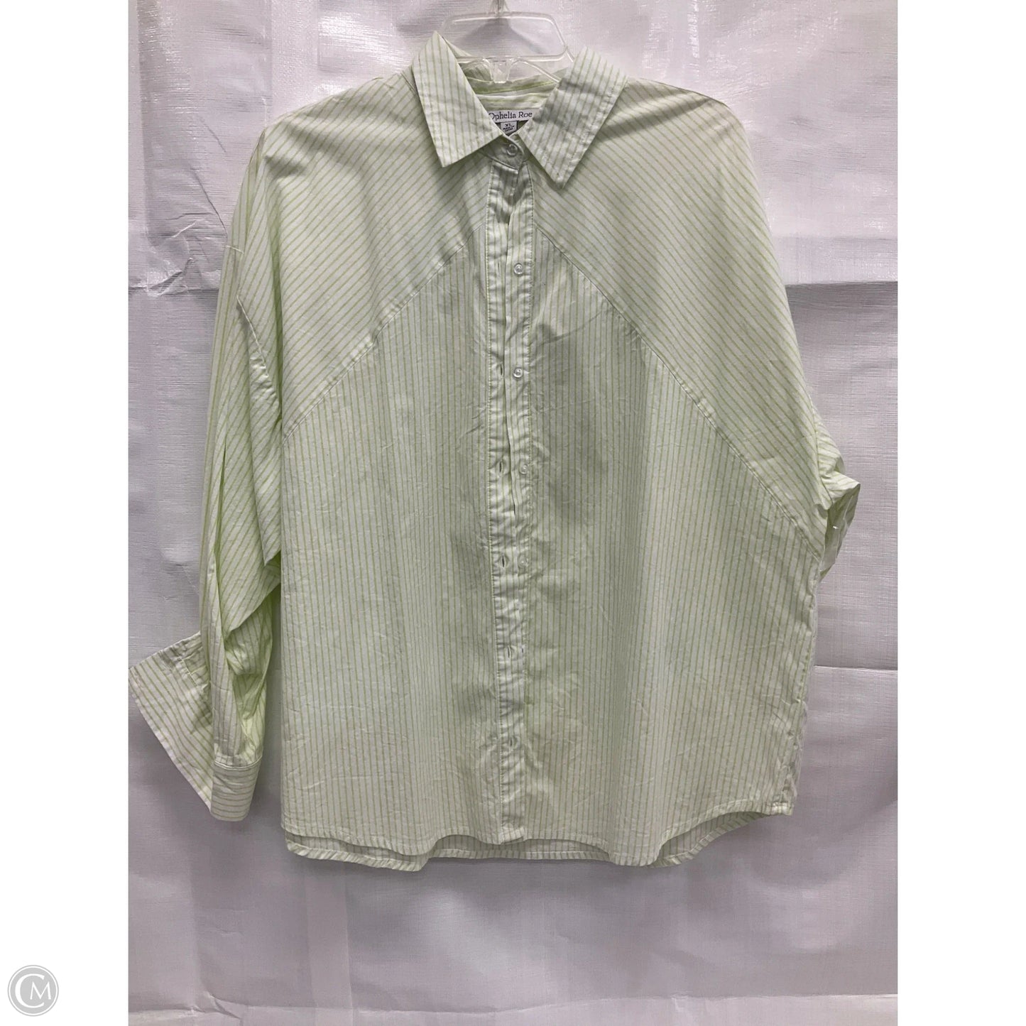 Blouse Long Sleeve By Ophelia Roe In Striped Pattern, Size: Xl