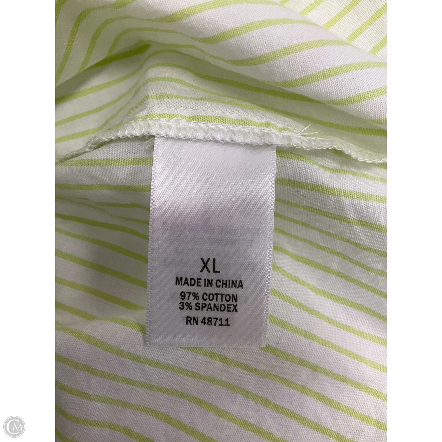 Blouse Long Sleeve By Ophelia Roe In Striped Pattern, Size: Xl