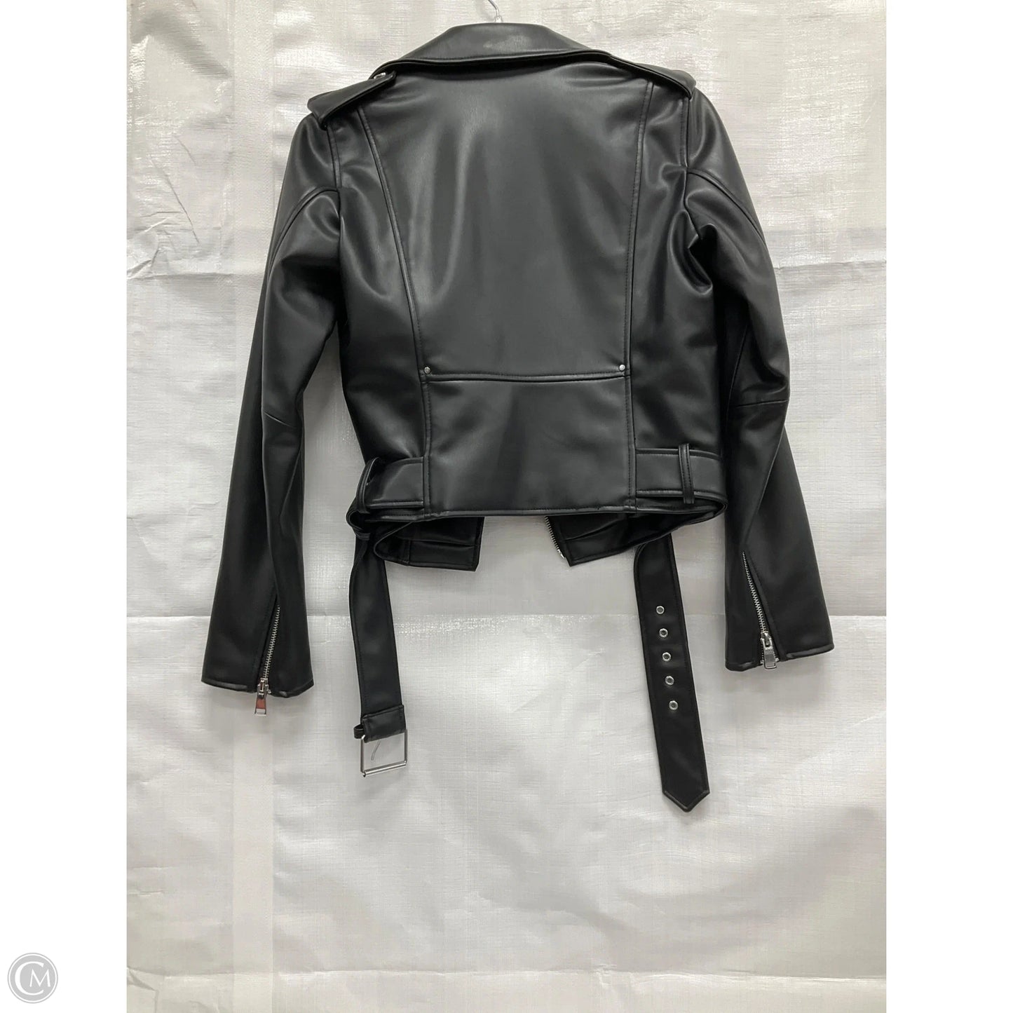Jacket Moto Leather By Zara In Black, Size: S