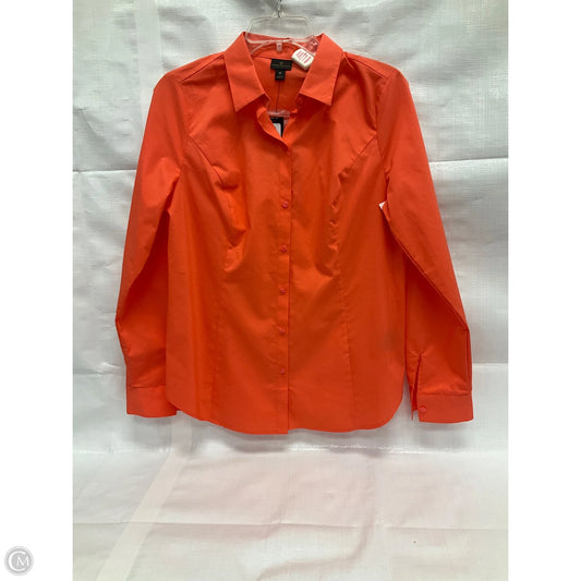 Blouse Long Sleeve By Worthington In Orange, Size: 10