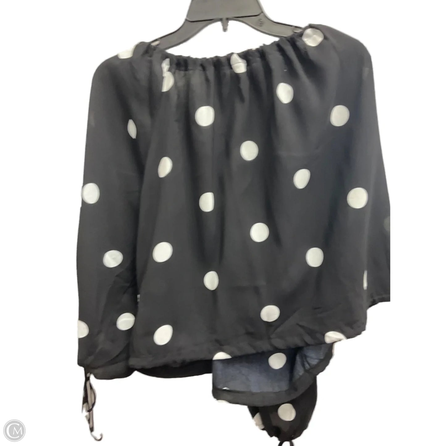 Top Long Sleeve By Cmb In Polkadot Pattern, Size: 10