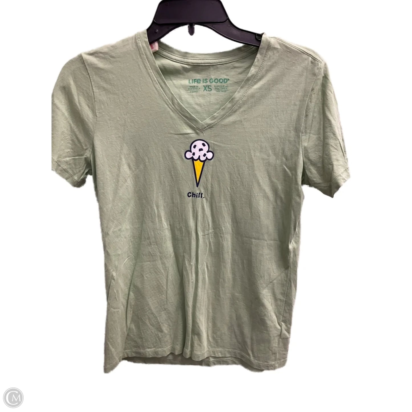 Top Short Sleeve By Life Is Good In Green, Size: Xs