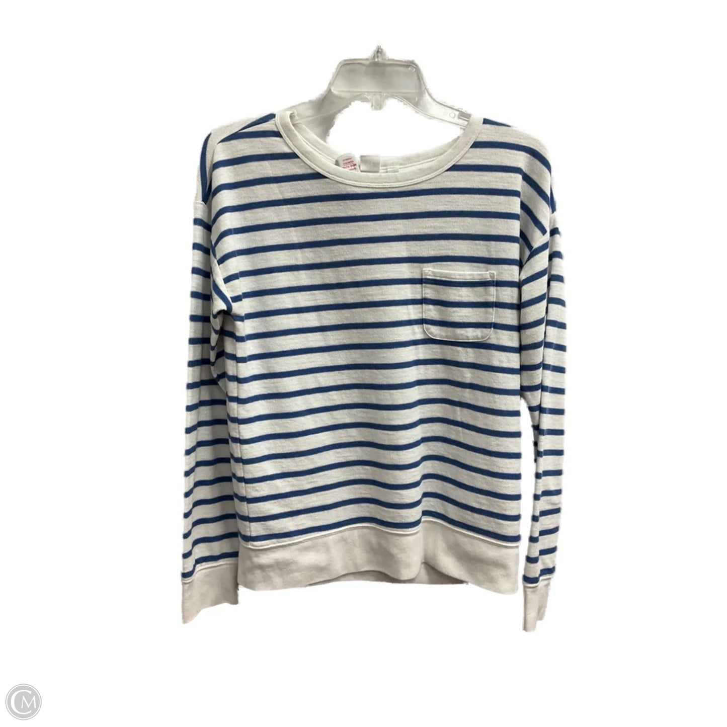 Top Long Sleeve By Gap In Blue & White, Size: M