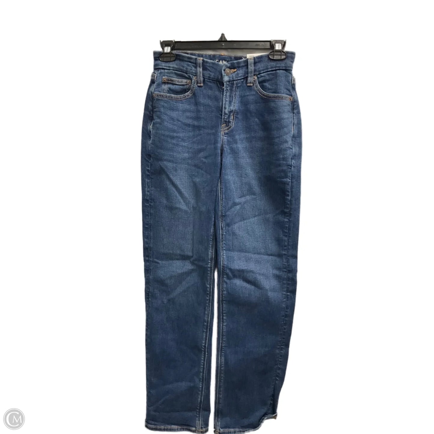 Jeans Straight By American Eagle In Blue Denim, Size: 0