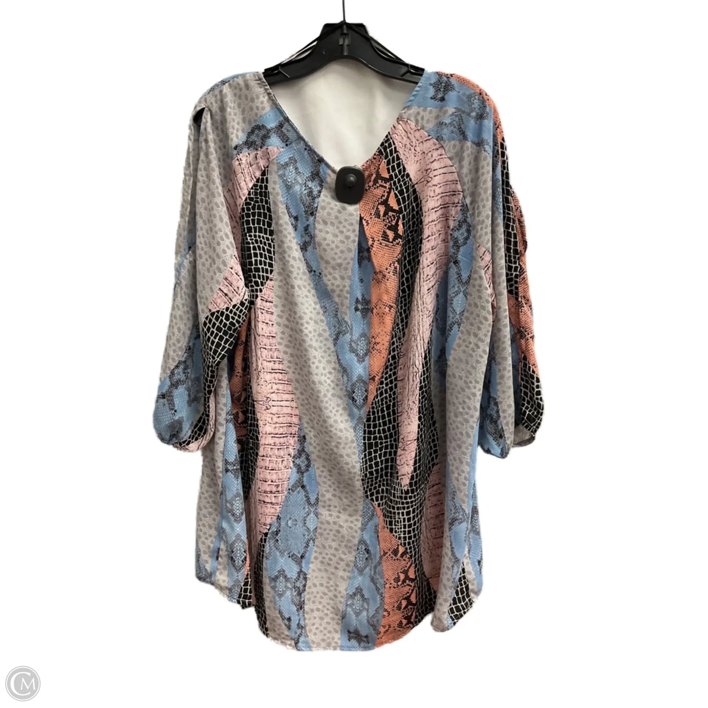 Top Long Sleeve By Ny Collection In Snakeskin Print, Size: 3x