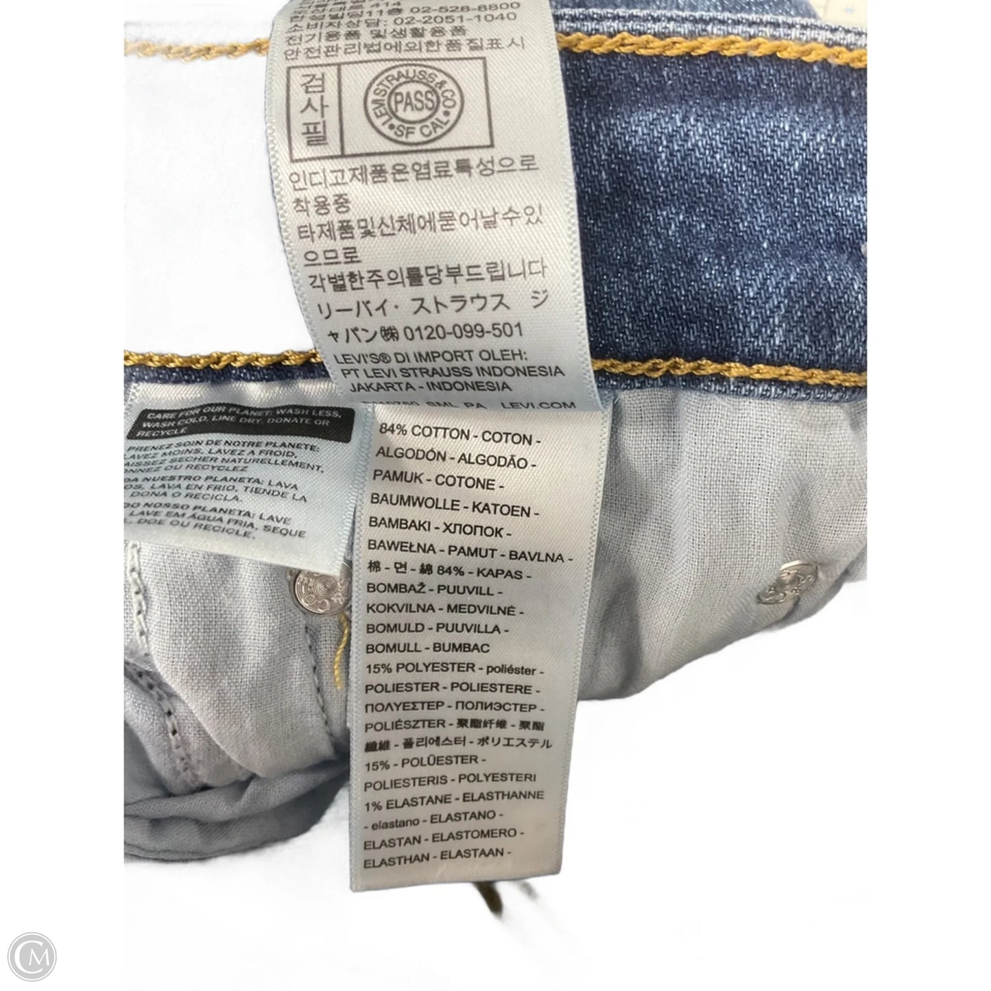 Jeans Boot Cut By Levis In Blue Denim, Size: 2
