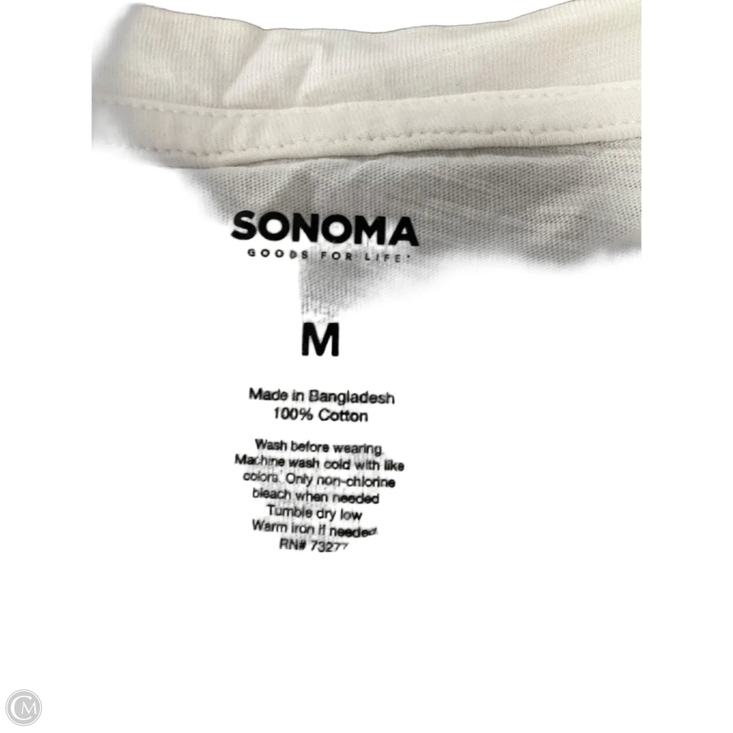 Top Short Sleeve By Sonoma In White, Size: M