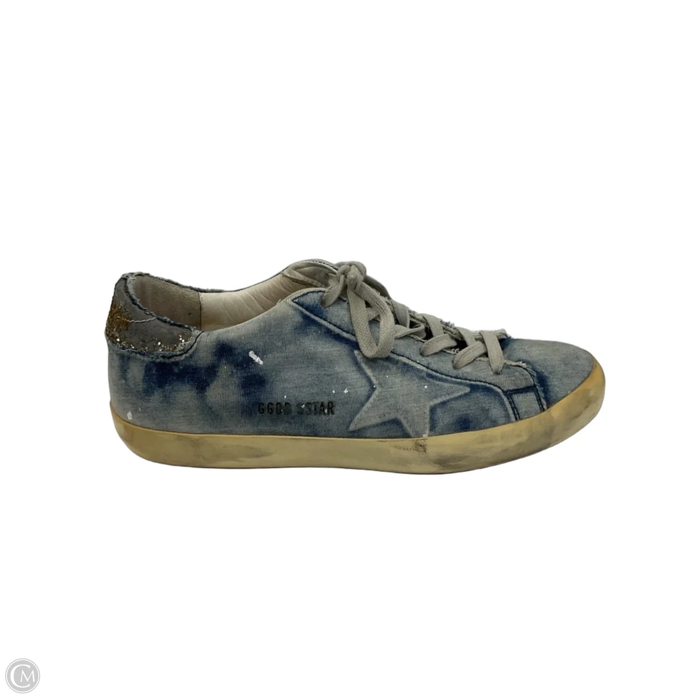 Shoes Luxury Designer By Golden Goose In Blue Denim, Size: 7.5