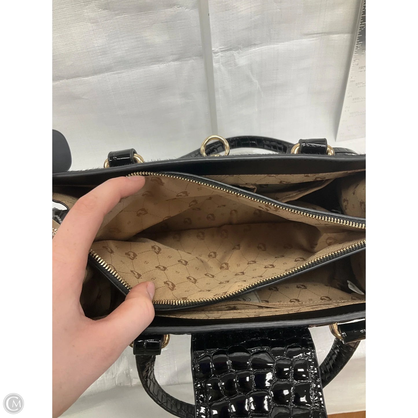 Handbag Leather By Spartina, Size: Medium