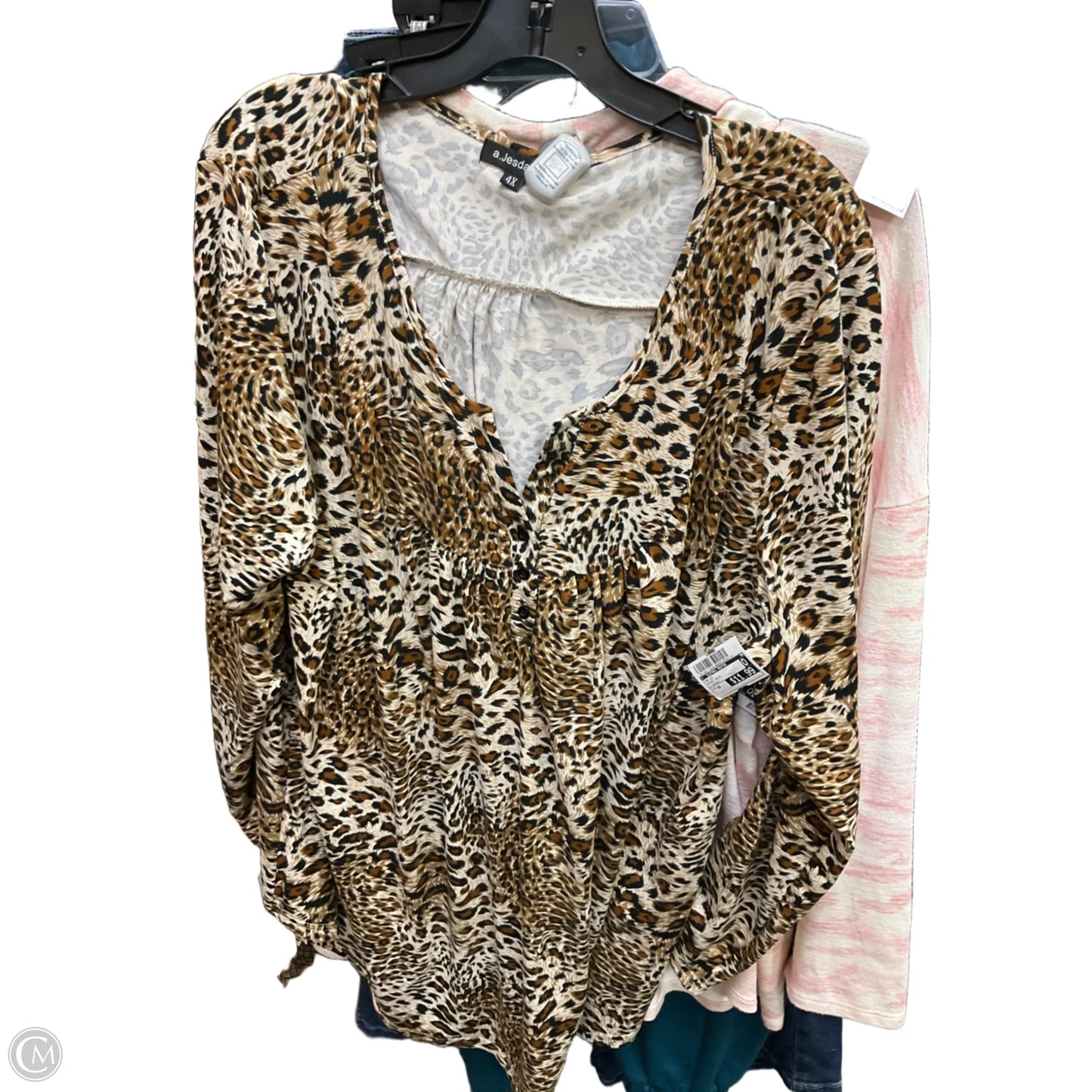 Top Long Sleeve By Clothes Mentor In Animal Print, Size: 4x