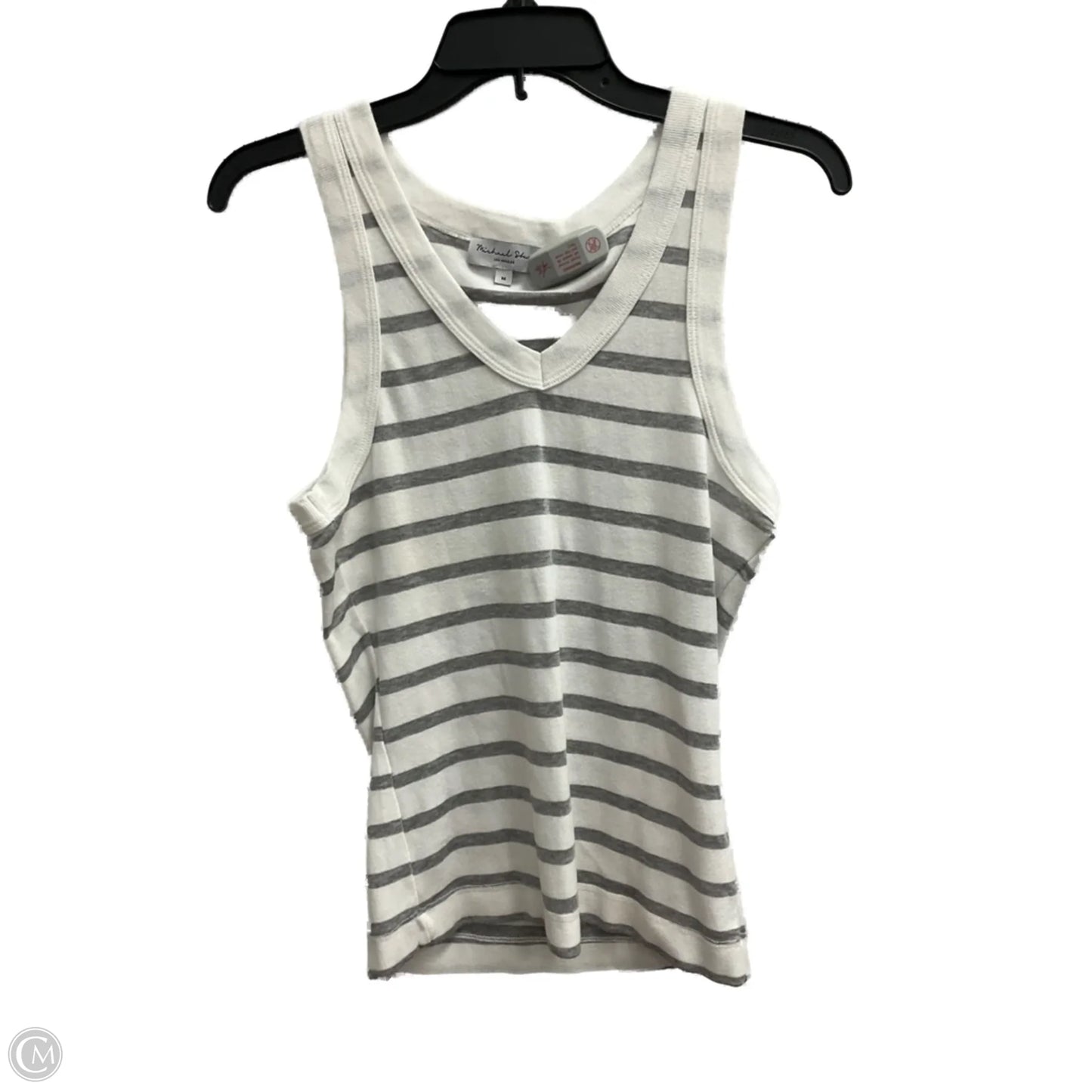 Top Sleeveless By Michael Stars In Grey & White, Size: M