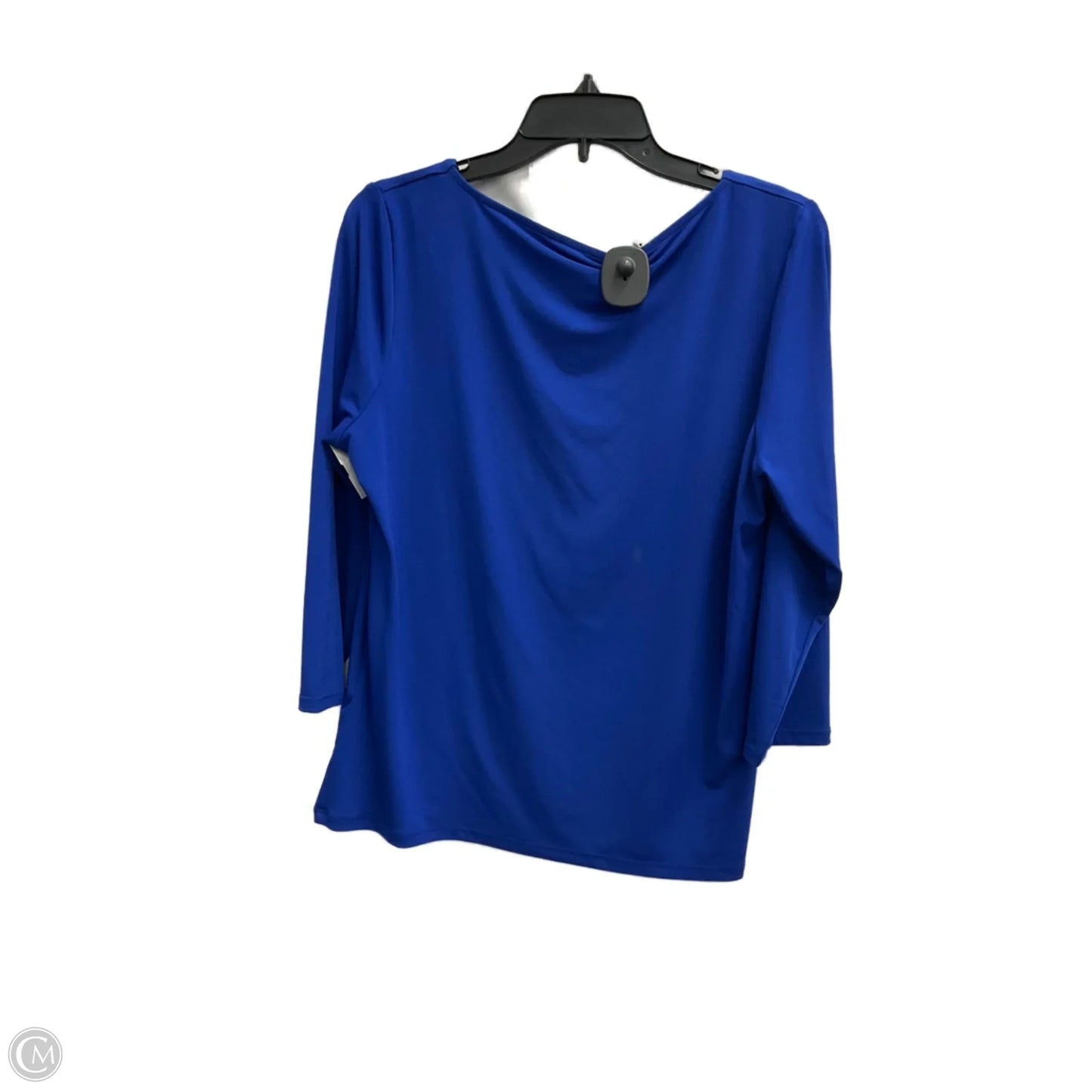Top 3/4 Sleeve By Calvin Klein In Blue, Size: L