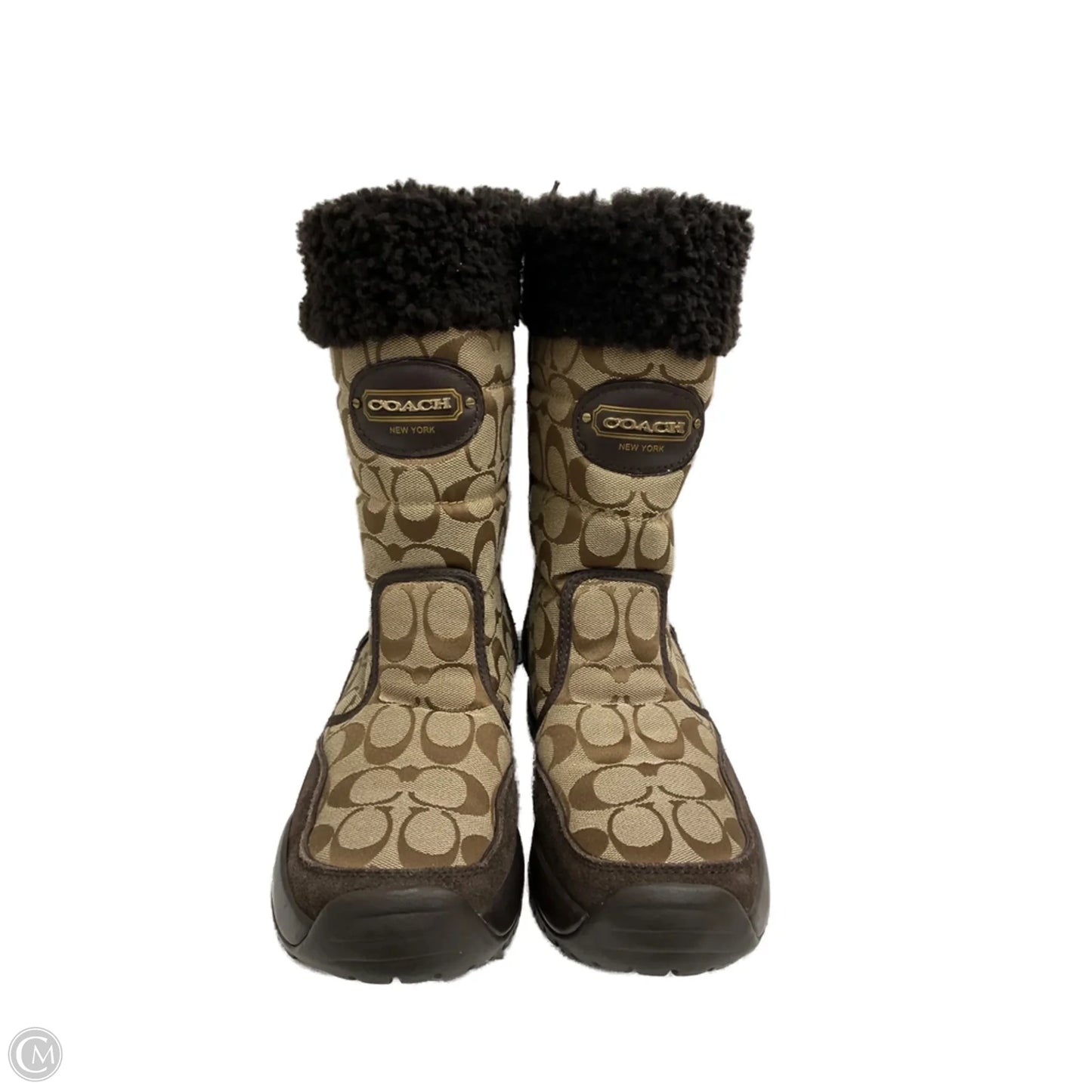 Boots Designer By Coach In Brown, Size: 8.5