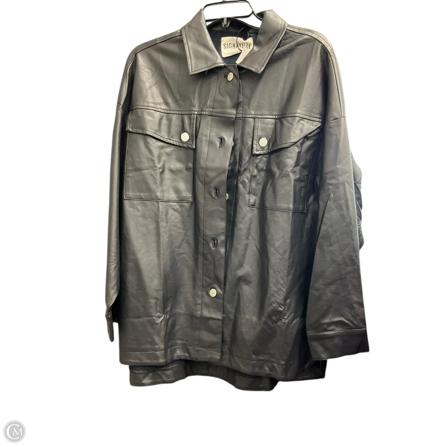 Jacket Leather By Clothes Mentor In Black, Size: M
