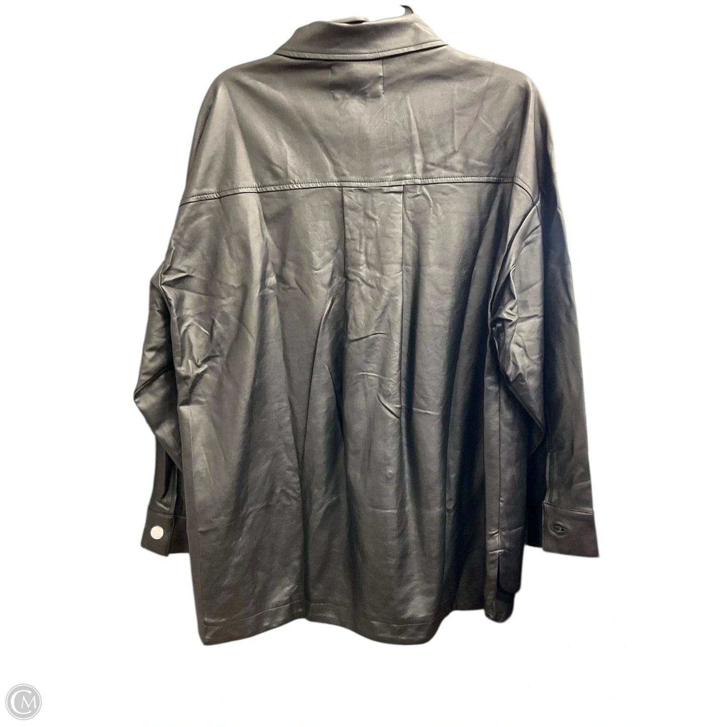 Jacket Leather By Clothes Mentor In Black, Size: M
