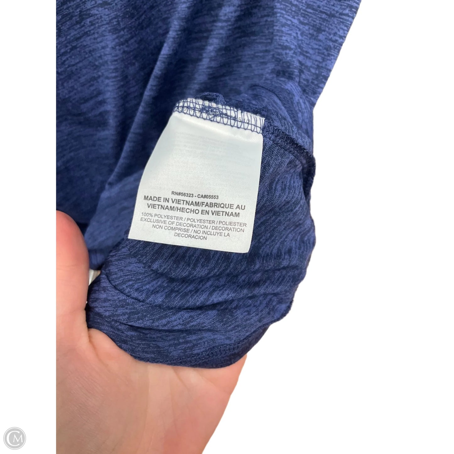 Athletic Top Short Sleeve By Nike In Blue, Size: S