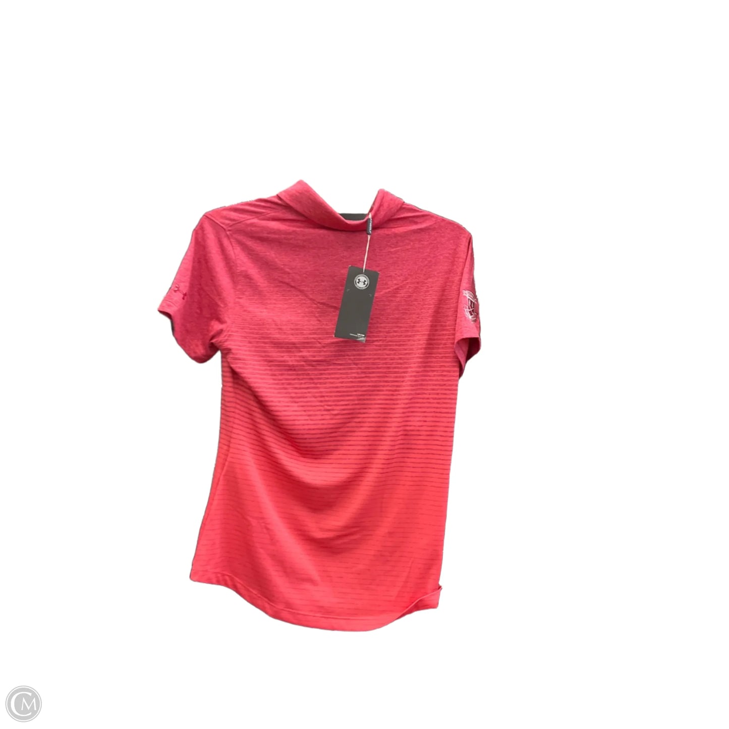 Athletic Top Short Sleeve By Under Armour In Orange & Red, Size: M