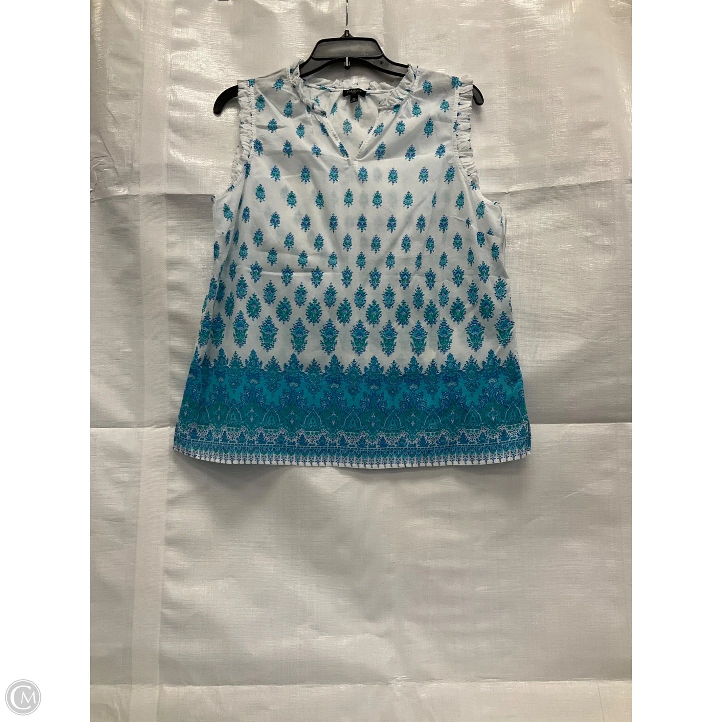 Top Short Sleeve By Talbots In Blue & Green, Size: Lp