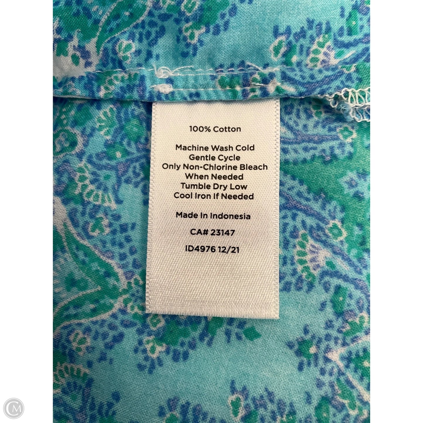 Top Short Sleeve By Talbots In Blue & Green, Size: Lp